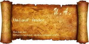 Umlauf Andor névjegykártya